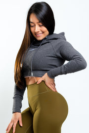 FITTED CROP HOODIE